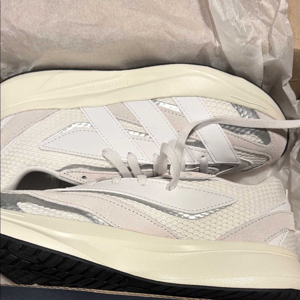 adidas Kids White and Cream Sneakers